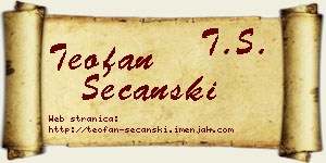 Teofan Sečanski vizit kartica